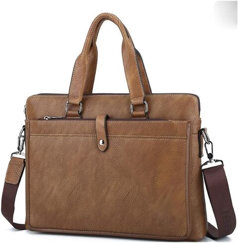 work bag Leather Laptop Bag For Men Briefcase Waterproof,Handbags Shoulder Crossbody Bag Business For Work Travel in Saudi Arabia