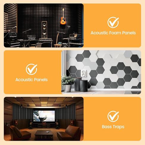 210 Pack Double-Sided Mounting Tape Adhesive for Sound Proof Foam Panels Removable Acoustic Foam Panels Double Side Adhesive Dots Mounting Tapes Strong Adhesive Clear Sticker for DIY Craft in Saudi Arabia