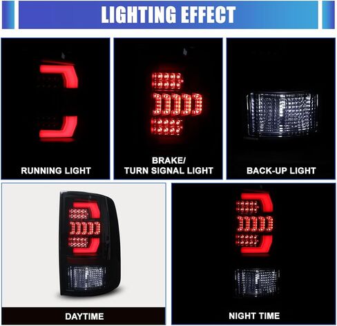 Nixon Offroad Tail Lights LED Sequential for 2009 Dodge Ram 1500, 2010-2018 Ram 1500 2500 3500, 2019-2024 Ram 1500 Classic, Full LED Sequential Rear Lamps Assembly Replacement, Smoke Lens in Saudi Arabia