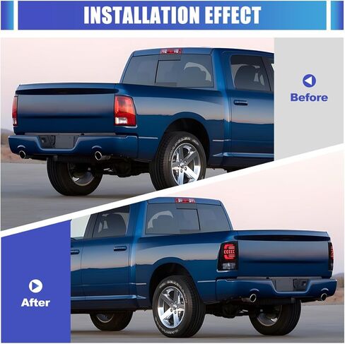 Nixon Offroad Tail Lights LED Sequential for 2009 Dodge Ram 1500, 2010-2018 Ram 1500 2500 3500, 2019-2024 Ram 1500 Classic, Full LED Sequential Rear Lamps Assembly Replacement, Smoke Lens in Saudi Arabia