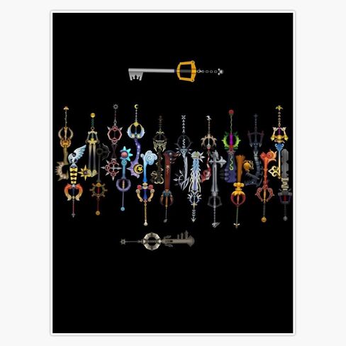 ملصق Kingdom Heart 2 Keyblade مقاس 5 بوصات ممتص الصدمات مغناطيسي قابل للإزالة | مغناطيس مركبة عالي التحمل in Kuwait