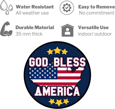 God Bless America Star Magnet، ملصق سيارة بطابع الولايات المتحدة الأمريكية، ملحق للثلاجة وصندوق البريد والأسطح المغناطيسية الأخرى، 5.5 بوصة in Kuwait