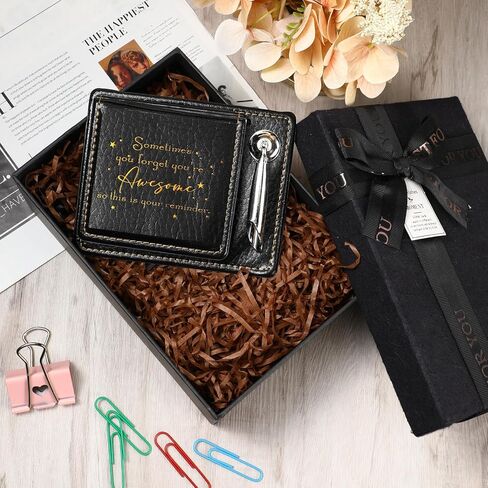 Tenceur 10 Pcs Thank You Gifts Sticky Note Holders,Appreciation Gifts Bulk for Employee Coworker Inspirational Sticky Notes Pen Holder with PU Leather Box(Motivational Employee) in Saudi Arabia