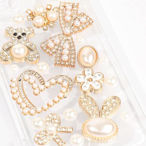 Junk Case Charms Kit with Gule, Junk Phone Case Decorating Kit with Bling Flower Butterfly Flatback Pearls Rhinestone Accessories for DIY Phones Case Deco Making Supplies in Kuwait