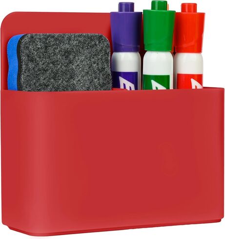 Magnetic Dry Erase Marker Holder, Magnetic Pen Marker Holder for Whiteboard, Fridge, Locker Accessories, Classroom, Office, Home, Magnet Pen Cup,1 Pack, White in Saudi Arabia