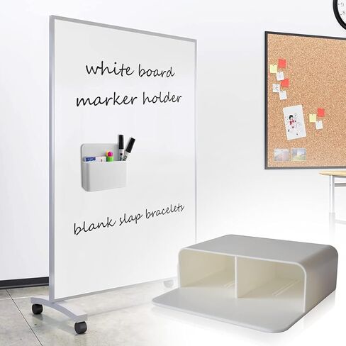 Magnetic Dry Erase Marker Holder, Magnetic Pen Marker Holder for Whiteboard, Fridge, Locker Accessories, Classroom, Office, Home, Magnet Pen Cup,1 Pack, White in Kuwait