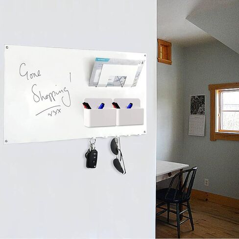 Magnetic Dry Erase Marker Holder, Magnetic Pen Marker Holder for Whiteboard, Fridge, Locker Accessories, Classroom, Office, Home, Magnet Pen Cup,1 Pack, White in Kuwait