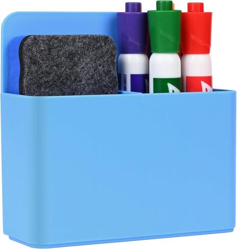 Magnetic Dry Erase Marker Holder, Magnetic Pen Marker Holder for Whiteboard, Fridge, Locker Accessories, Classroom, Office, Home, Magnet Pen Cup,1 Pack, White in Kuwait