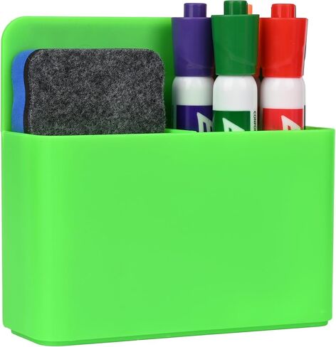 Magnetic Dry Erase Marker Holder, Magnetic Pen Marker Holder for Whiteboard, Fridge, Locker Accessories, Classroom, Office, Home, Magnet Pen Cup,1 Pack, White in Kuwait