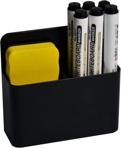 Magnetic Dry Erase Marker Holder, Magnetic Pen Marker Holder for Whiteboard, Fridge, Locker Accessories, Classroom, Office, Home, Magnet Pen Cup,1 Pack, White in Kuwait