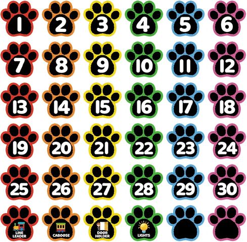 36pcs Line Up Spots Stickers for Classroom Floor, Waterproof Number Dots Stickers for Classroom, Removable Numbered Markers with Task & Blank Decals for Line Up, School Bus, Teacher Supplies in Saudi Arabia