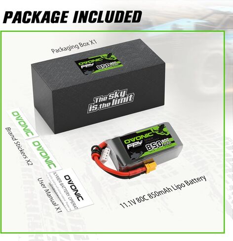 بطارية ليبو OVONIC 3S 80C 850mAh 11.1V بطارية ليبو مع موصل XT30 لطائرة RC FPV للسباق بدون طيار RC طائرة هليكوبتر كوادكوبتر in Kuwait