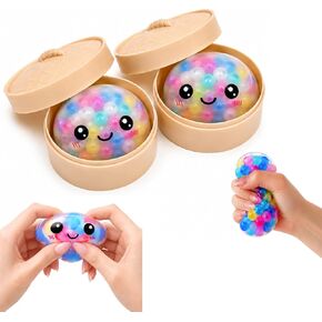 زلابية اسفنجي للأطفال المراهقين البالغين، 2 حزمة kawaii باو كعكة تململ اللعب مع حالات باخرة، اسفنجيات حبة الماء الملونة للسفر في الفصول الدراسية مكتب، هدايا عيد ميلاد الحزب in Kuwait