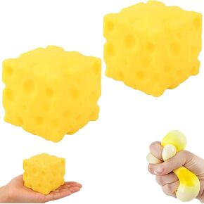 Cheese Squishy Slow Rising, Squishy Cheese Stress Relief Fidget, Soft Squeeze Sensory Relaxation Item, Kawaii Food Design, Anti-Anxiety Desk Toy Alternative, 2PCS in Saudi Arabia