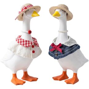 7 Inch Desk Goose Outfits - 2 Set Spring Summer Clothes & Costumes for Mini Desktop/Porch Geese, Durable Goose Desk Accessories, Desk Duck Clothing for Magnetic Goose Statue Decor&Gifting in Saudi Arabia