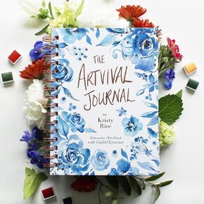 مجلة Artvival من تأليف كريستي رايس، مصنف الألوان المائية مع تمارين إرشادية، 25 صفحة كراسة رسم للوسائط المتعددة بالضغط البارد، 7 مقاطع فيديو تعليمية، كتاب ألوان مائية للعناية الذاتية. مصنف الألوان المائية للبالغين in Kuwait