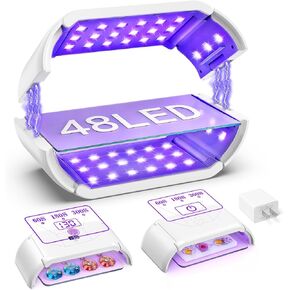 UV Light for Resin — 48 LEDs Double-Sided 360° Lamp, 365-405nm, 1-10min Timer, 2 Heat-Resist PCBs, 1 Adapter & 2 USB Cables, for Molds, Jewelry, Crafts & Batch Curing — for Beginners, DIYers & Pros in Saudi Arabia