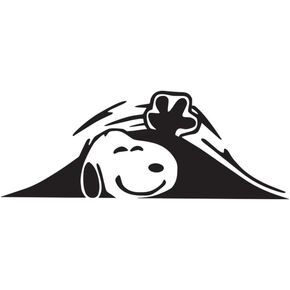 Snoopy Peeking Waving Vinyl Sticker, Waterproof Decal for Vehicle Window, Bumper, Trunk, Laptop, or Toolbox (8" x 3") in Saudi Arabia