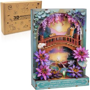 3D Wooden Puzzles for Adults - Sunflower DIY Kits for Adults with LED Light, Desk Decor 3D Wall Art Model Kits for Adult Gift for Nature Enthusiasts in Saudi Arabia