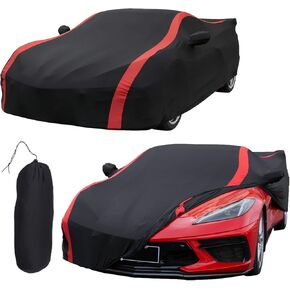 C8 Car Cover Compatible with C-orvette C8 Stingray Z06 Z51 2020-2025 Stretched Satin for Garage Car Shows Indoor Car Cover (White Stripe) in Saudi Arabia