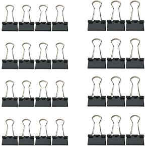 80 Pack Small and Medium Binder Clips, Black Paper Clamps Metal Paper Clips Assorted 2 Sizes Mix, Office School Home Business Supplies 0.75 inch (19 mm) and 1 inch (25 mm) Set in Saudi Arabia