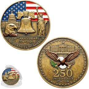 الولايات المتحدة الأمريكية الذكرى 250 للعملة التذكارية - Hamdwerk 1776-2026 العلم الأمريكي النسر التحدي العملة الوطنية النادرة هدية الاستقلال الرابع من يوليو لمحبي التاريخ المحاربين القدامى غير العطاء القانوني in Kuwait