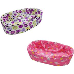 2 Baby Doll Bassinet for 5-6-7-8-9 Inch Small Reborn Baby Dolls,Soft Cradle for Mini Dolls in Saudi Arabia