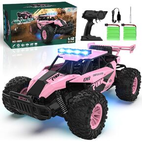 BLUEJAY Remote Control Car, 2.4GHz High Speed 33KM/H RC Cars Toys, 1:12 Monster RC Truck Off Road with LED Headlight and Rechargeable Battery Gifts for Adults Boys 8-12 in Saudi Arabia