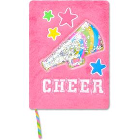 iscream Plush Fur Book-Bound Lined-Page 8.5" Applique Accent Journal - Choose Happy in Kuwait