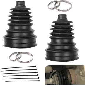 2 PCS CV Axle Boots, Rubber CV Axle Boot Repair Kit with Fixed Clamps and Cable Ties, Universal Waterpro Axle Joint Protective Cover for Most Cars (Black) in Kuwait