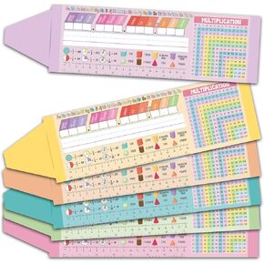 ReliThick 36 Pcs 1st-3rd Grade Composition Notebook Style School Name Tags 12x4 Inch Student Name Tags with Numbers and Addition Chart for Classroom Desks Organization Teacher Supplies in Kuwait