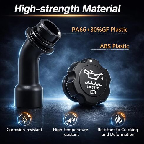 FUSCH أنبوب حشو زيت المحرك وغطاء حشو الزيت متوافق مع GMC Sierra 1500 2500 3500 Yukon XL Envoy Chevy Silverado Avalanche Suburban Tahoe Cadillac Escalade Rainier استبدال # 12574386 12573337 in Kuwait