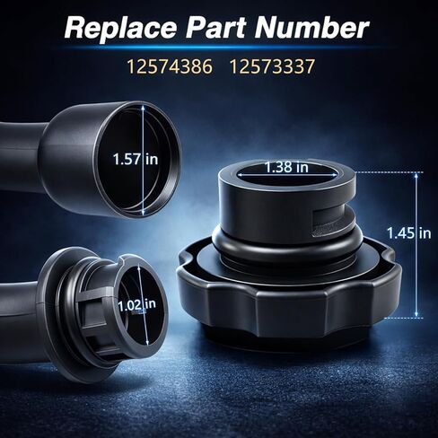 FUSCH أنبوب حشو زيت المحرك وغطاء حشو الزيت متوافق مع GMC Sierra 1500 2500 3500 Yukon XL Envoy Chevy Silverado Avalanche Suburban Tahoe Cadillac Escalade Rainier استبدال # 12574386 12573337 in Kuwait