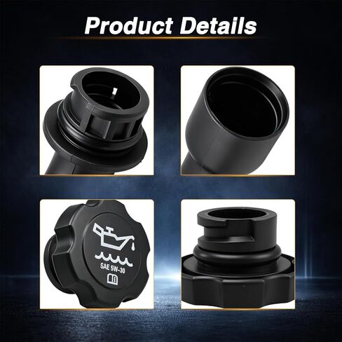 FUSCH أنبوب حشو زيت المحرك وغطاء حشو الزيت متوافق مع GMC Sierra 1500 2500 3500 Yukon XL Envoy Chevy Silverado Avalanche Suburban Tahoe Cadillac Escalade Rainier استبدال # 12574386 12573337 in Kuwait