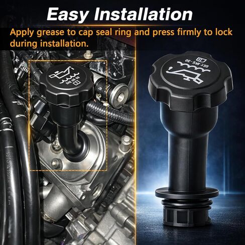 FUSCH أنبوب حشو زيت المحرك وغطاء حشو الزيت متوافق مع GMC Sierra 1500 2500 3500 Yukon XL Envoy Chevy Silverado Avalanche Suburban Tahoe Cadillac Escalade Rainier استبدال # 12574386 12573337 in Kuwait