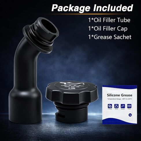 FUSCH أنبوب حشو زيت المحرك وغطاء حشو الزيت متوافق مع GMC Sierra 1500 2500 3500 Yukon XL Envoy Chevy Silverado Avalanche Suburban Tahoe Cadillac Escalade Rainier استبدال # 12574386 12573337 in Kuwait