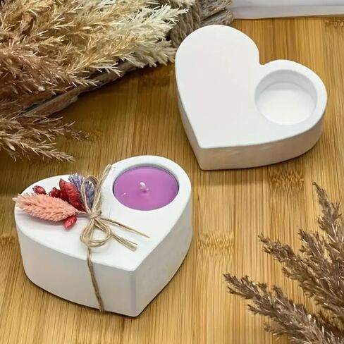 قالب شموع من السيليكون على شكل قلب - قوالب صنع شموع ممتازة للشموع التي تصنعها بنفسك، تصميمات الأزهار والسادة، مثالية للعطلات والحرف اليدوية in Kuwait