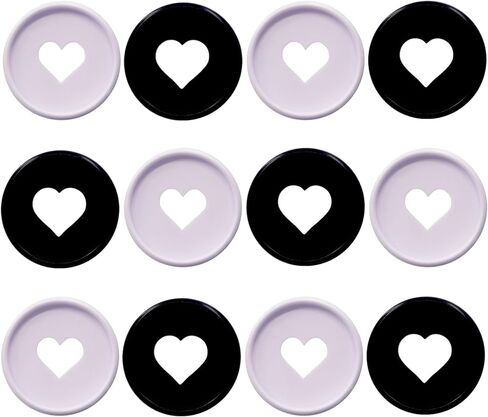 33pcs Planner Discs Discbound Notebook Accessories Heart Expansion Discs for 2026 Planners Notebooks(White Black Mixed,0.94inch/24 mm) in Saudi Arabia