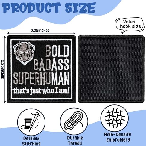 Bold Badass Superhuman that’s Just Who I Am - Funny Meme Patch Appliques for Backpacks Trucker Hats Army Vests Jackets Unique Father Day Gift for Dad Grandpa Birthday for Women Men in Saudi Arabia