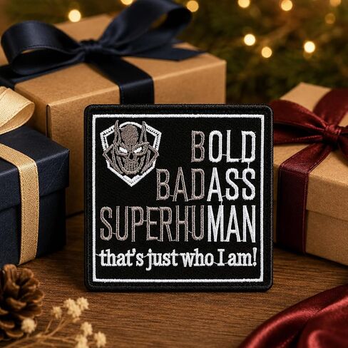 Bold Badass Superhuman that’s Just Who I Am - Funny Meme Patch Appliques for Backpacks Trucker Hats Army Vests Jackets Unique Father Day Gift for Dad Grandpa Birthday for Women Men in Saudi Arabia