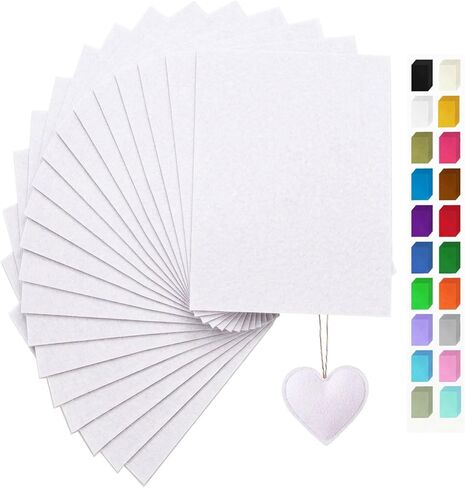 White Felt Fabric Sheets Stiff 20 Pcs 8" X 12", 1mm Thick Assorted Color Sewing Crafts Felt for DIY Patchwork Art Projects Party & Holiday Decoration in Saudi Arabia