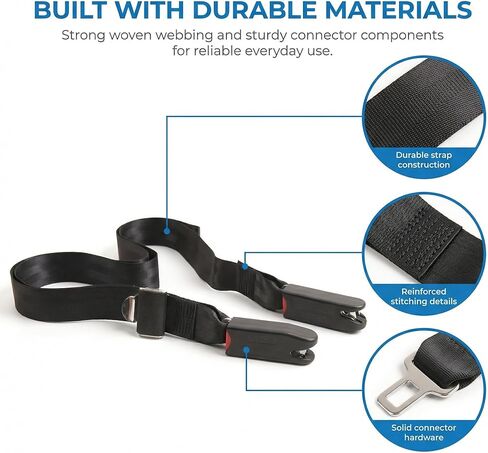 Adjustable ISOFIX Latch Fixing Strap Pads with Dual Hooks, Mounting Attachment Fixing Straps for Kids Seat Compatible Vehicle Anchor Points in Kuwait