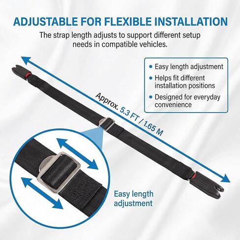 Adjustable ISOFIX Latch Fixing Strap Pads with Dual Hooks, Mounting Attachment Fixing Straps for Kids Seat Compatible Vehicle Anchor Points in Kuwait