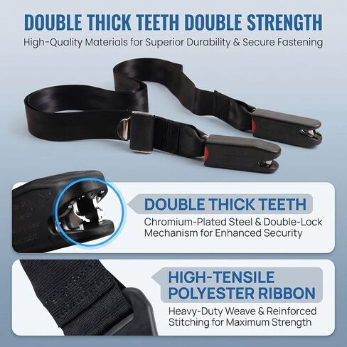 Adjustable ISOFIX Latch Fixing Strap Pads with Dual Hooks, Mounting Attachment Fixing Straps for Kids Seat Compatible Vehicle Anchor Points in Kuwait
