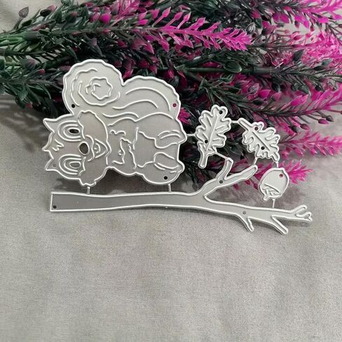 Merry Christmas Squirrel Pine Tree Metal Die Cuts,Flower Branch Leaf Cutting Dies Cut Stencils for DIY Scrapbooking Album Decorative Embossing Paper Dies Card Making in Kuwait