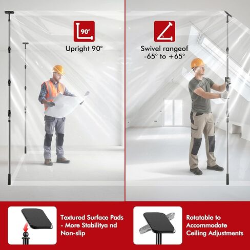 10FT Dust Barrier Poles, 4 Pack Spring Retractable Zipper Wall Poles for Dust Barrier System with 2 Heavy-Duty Zippers & Plastic Film, for Interior Decoration, Remodeling & Isolation Work in Saudi Arabia