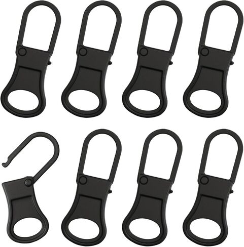 8 Pcs Zipper Pull Replacement Universal Detachable Zipper Puller Tab Head for Coat Luggage Jacket Pants Shoes Backpack Clothing Purse Black in Saudi Arabia