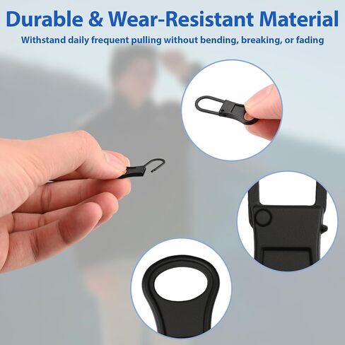 8 Pcs Zipper Pull Replacement Universal Detachable Zipper Puller Tab Head for Coat Luggage Jacket Pants Shoes Backpack Clothing Purse Black in Saudi Arabia