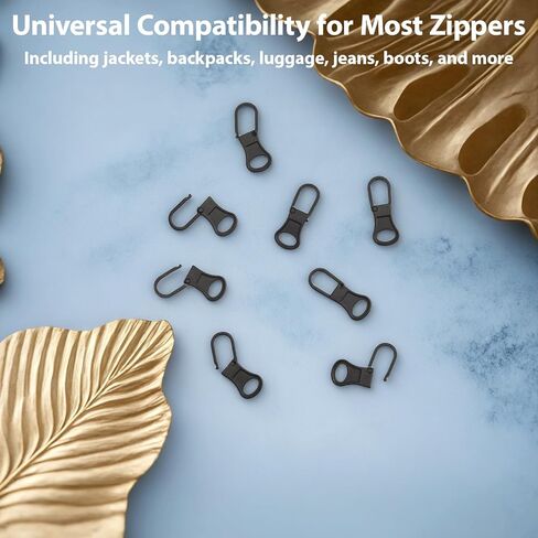 8 Pcs Zipper Pull Replacement Universal Detachable Zipper Puller Tab Head for Coat Luggage Jacket Pants Shoes Backpack Clothing Purse Black in Saudi Arabia