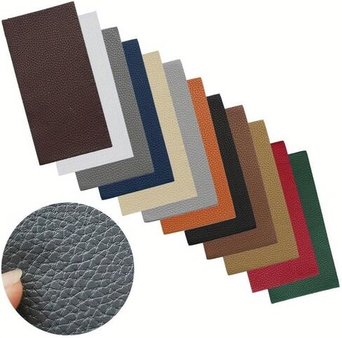 20X10Cm 12Color No Ironing Self Adhesive Stick on Sofa Clothes Repairing Leather PU Fabric Large Stickers Patches (Coffee) in Kuwait